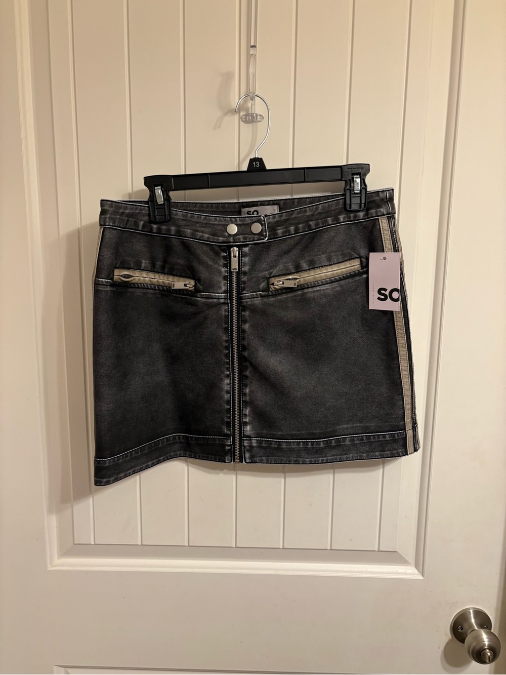 SO® Vintage Washed Faux Leather Mini Skirt